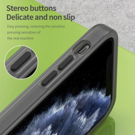 Frosted Translucent iPhone Case For Everyday Protection During Commutes And Daily Activities showing non-slip stereo button detail and matte back