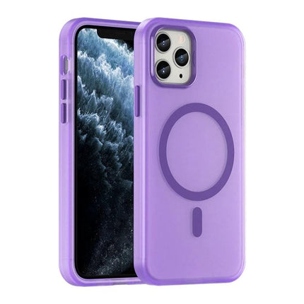 Frosted Translucent iPhone Case For Everyday Protection During Commutes And Daily Activities - purple MagSafe-ready translucent matte case