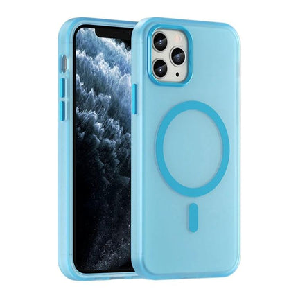Frosted Translucent iPhone Case For Everyday Protection During Commutes And Daily Activities - blue MagSafe-ready matte protective case
