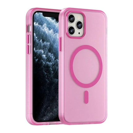 Frosted Translucent iPhone Case For Everyday Protection During Commutes And Daily Activities - pink MagSafe-ready translucent matte case