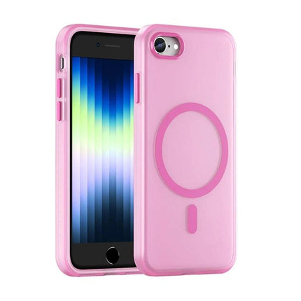 iPhone Case for Everyday Protection - pink matte translucent protective case with MagSafe ring, slim low-profile design for daily drops and wireless charging