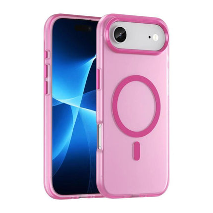 iPhone Case for Everyday Protection slim matte translucent pink case with MagSafe ring for scratch and drop resistance