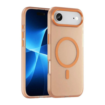 iPhone Case for Everyday Protection - slim matte translucent back, gold MagSafe-compatible protective case for commuting and workdays