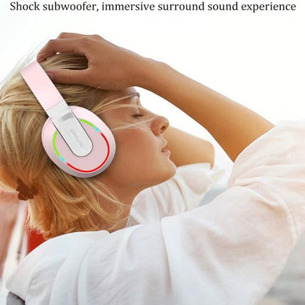 Foldable Bluetooth Headphones With Microphone For Commuting showcasing pink foldable headphones with ENC and built-in mic
