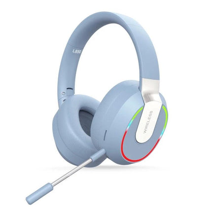 Foldable Bluetooth Headphones With Microphone For Commuting in light blue, ENC noise reduction, wired/SD/Bluetooth modes