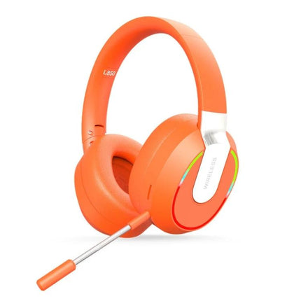 Foldable Bluetooth Headphones With Microphone For Commuting in bright orange with ENC, mic, wired and SD playback, compact foldable design