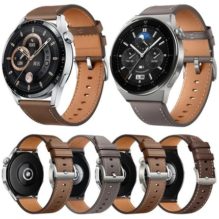 Universal 22mm Leather Watch Band Square Tail Adjustable