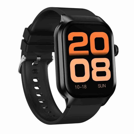 Comfortable Silicone Strap Watch for Daily Wellness Tracking with black silicone band showing heart rate and sleep icons