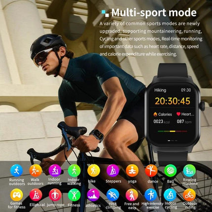 Comfortable Silicone Strap Watch for Daily Wellness Tracking - cyclist wearing watch monitoring heart rate, calories and multi-sport modes