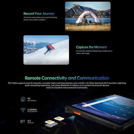 OUKITEL RT6 10.1-Inch Rugged Android 13 Tablet 8GB 256GB
