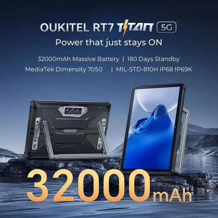 OUKITEL RT7 Rugged 10.1-inch 5G Tablet Android 12GB 512GB