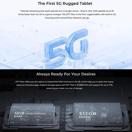 OUKITEL RT7 Rugged 10.1-inch 5G Tablet Android 12GB 512GB