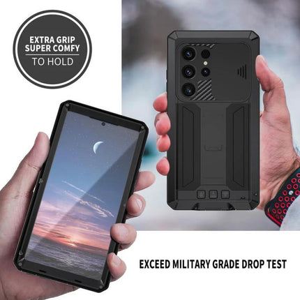 R-JUST Phone Case For Everyday Protection rugged metal-silicone case with curve grip, extra grip, military-grade drop protection