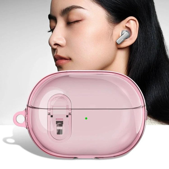 Protective Case for Huawei Earbuds During Daily Commutes - pink shockproof TPU+PC case clipped to bag for secure earbuds