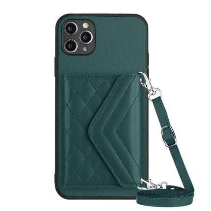 Phone Case With Card Holder For Everyday Use And Easy On The Go For Daily Errands And Commutes - green PU leather wrist strap wallet case