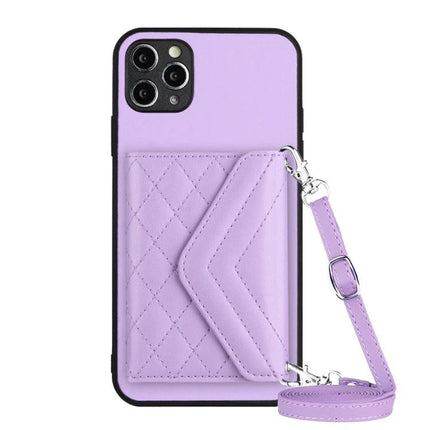 Phone Case With Card Holder For Everyday Use And Easy On The Go For Daily Errands And Commutes - lavender quilted PU leather with wrist strap and RFID shielding