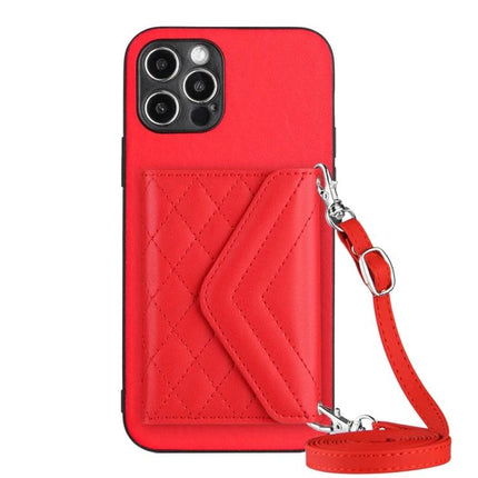 Practical Phone Case With Lanyard For Daily Essentials — red PU leather slim wallet case with removable messenger lanyard