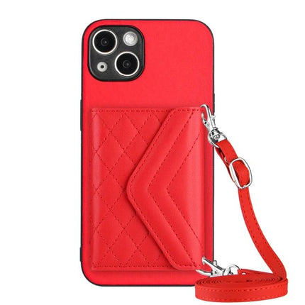 Phone Case With Lanyard For Everyday Carry And Convenient All-Day On-The-Go Protection - red PU leather card slot lanyard phone case