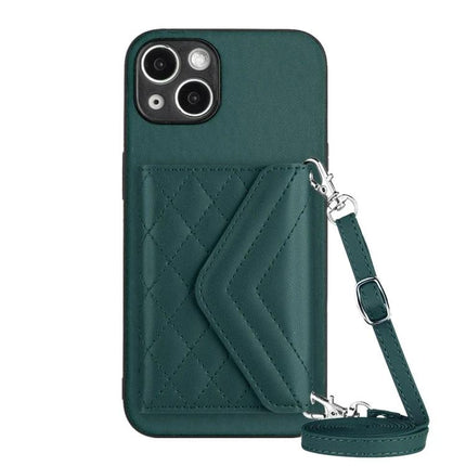 Phone Case With Lanyard For Everyday Carry And Convenient All-Day On-The-Go Protection - green PU leather phone case with card slot and detachable strap