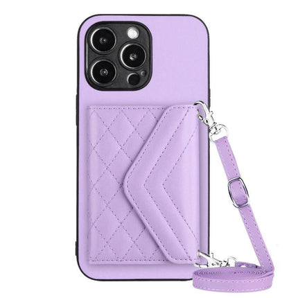 Phone Case With Lanyard For Everyday Carry And Convenient All-Day On-The-Go Protection - lavender PU leather card slot crossbody case
