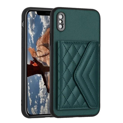 Phone Case With Lanyard For Everyday Carry - teal quilted card wallet phone case with RFID shielding