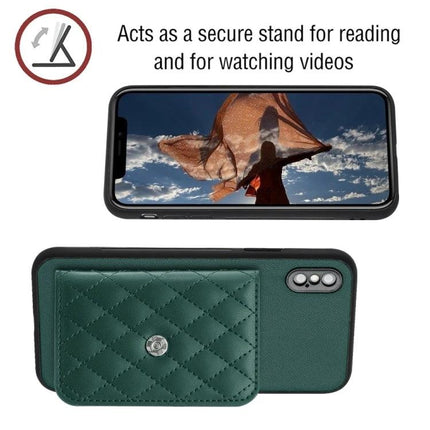 Phone Case With Lanyard For Everyday Carry showing quilted card wallet, RFID protection and kickstand for hands-free video