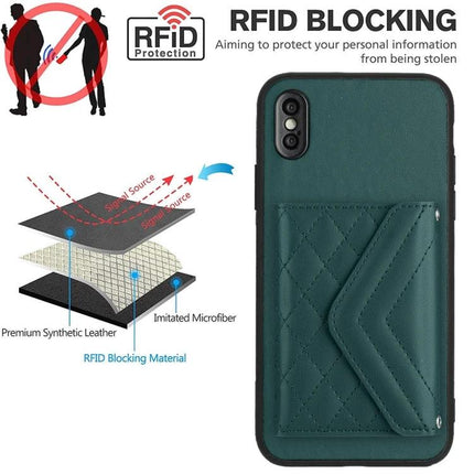 Phone Case With Lanyard For Everyday Carry, teal RFID-blocking card wallet phone case for commuting