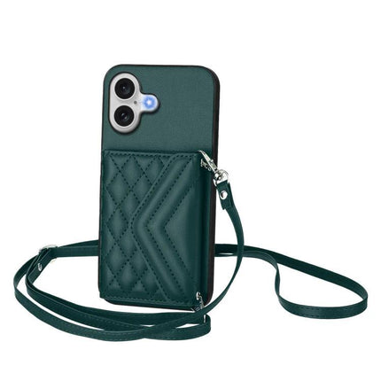 Phone Case With Lanyard For Everyday Carry And Hands Free Convenience Anywhere You Go - green quilted card wallet crossbody phone case