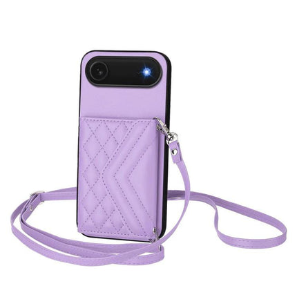 Phone Case With Lanyard For Everyday Carry And Hands Free Convenience Anywhere You Go - lavender quilted card wallet crossbody phone case