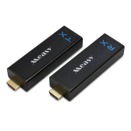 Measy W2H Nano Wireless HDMI Extender for Video Projection - compact black TX and RX HDMI dongles for wireless 1080P projection up to 30m