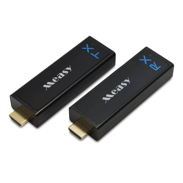 Measy W2H Nano Wireless HDMI Extender for Video Projection - compact black TX and RX HDMI dongles for wireless 1080P projection up to 30m