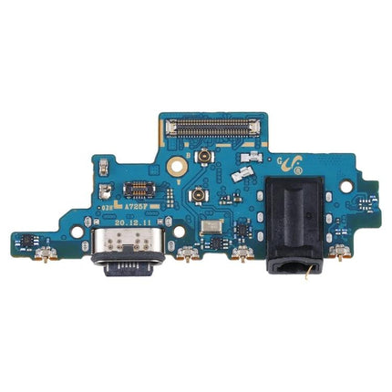 Replacement Charging Board for Samsung Devices in Daily Use - close-up of blue replacement charging board with USB and headphone connectors