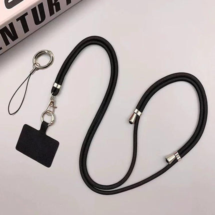 Adjustable Crossbody Phone Lanyard for Hands-Free Daily Use — black adjustable crossbody phone lanyard with clip and strap for secure everyday carry