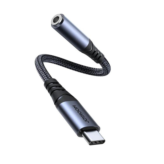 Joyroom Adapter for Daily Phone to Headphone Connections - braided USB-C to 3.5mm audio adapter for wired headphones, portable commute and workout use