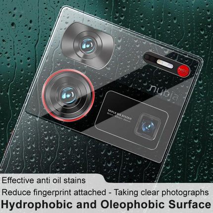 Imak Tempered Glass Camera Protector For Nubia Phone on Nubia Z60 Ultra camera module, clear hydrophobic lens guard against scratches and smudges