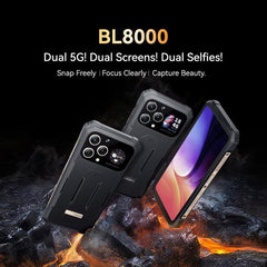 Blackview BL8000 Pro, Rugged 5G Smartphone with Dual Displays, IP68/IP69K/MIL-STD-810H, Android 13, MediaTek Dimensity 7050, 12GB RAM, 512GB Storage, 50MP Camera