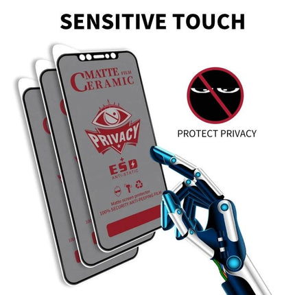 iPhone Frosted Screen Protector For Privacy In Daily Use On Trains And In Shared Spaces showing matte privacy film preserving touch sensitivity and anti-peek protection