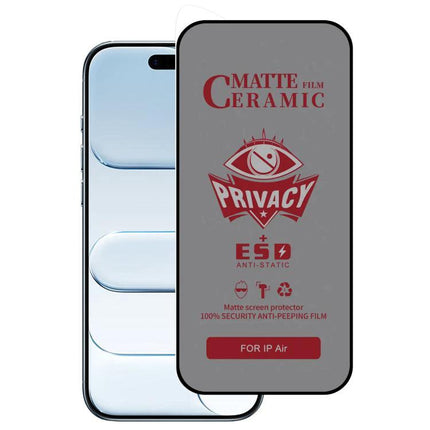 iPhone Frosted Screen Protector For Privacy In Daily Use On Trains And In Shared Spaces showing matte privacy film aligned over iPhone display for commuters