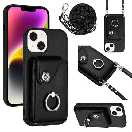 Daily Slim Carry Phone Case With Card Holder For Essential Everyday Use On The Go - black slim cardholder case with lanyard and ring