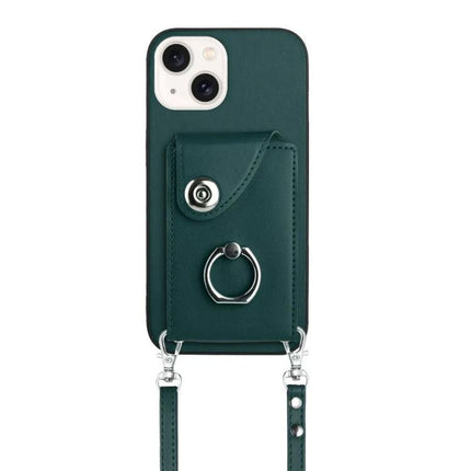 Phone Case With Card Holder For Daily Essentials Perfect For Quick Errands And Commutes - dark green slim protective case with six card slots, ring holder and detachable strap