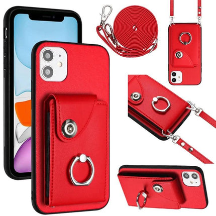 iPhone Case With Card Holder For Daily Essentials Carry Phone And Cards On The Go - red wallet phone case with six card slots, ring and detachable strap
