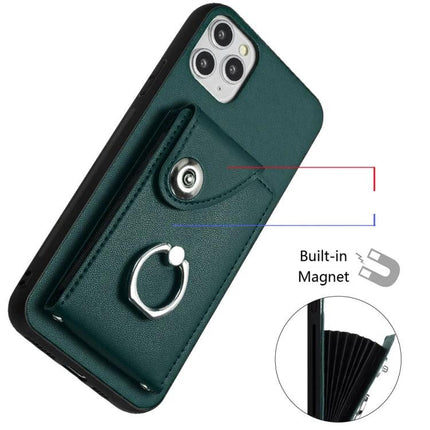 Phone Case With Card Storage For Everyday Errands And Daily Walks Slim Carrying ID And Cards slim PU case with 6-card slots, cash pocket, ring and removable crossbody strap