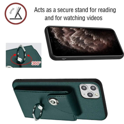 Phone Case With Card Storage For Everyday Errands And Daily Walks Slim Carrying ID And Cards slim green PU case with ring stand and card slot