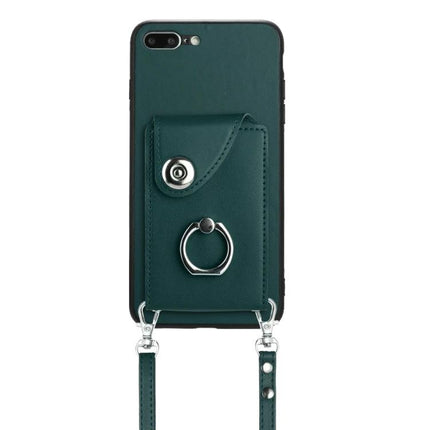 Phone Case With Card Slots For Everyday Outings - green PU leather wallet phone case with 6 card slots, snap pocket and detachable crossbody strap