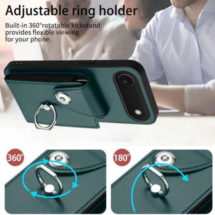 Phone Case With Lanyard Card Slots showing adjustable ring holder kickstand and built-in card slot for hands-free viewing and secure carrying