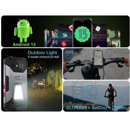 Compact Unihertz Tank Mini for Travel and Daily Use - rugged compact phone with Android 13, 5800mAh battery, camping light, GPS for biking and outdoor navigation