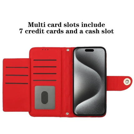 Flip Leather Phone Case With Lanyard For Daily Carry And Card Slots, Secure Access During Commutes And Errands - red flip wallet with multiple card slots and phone
