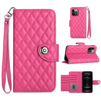 Phone Lanyard Case For Easy Everyday Access - pink quilted wallet case with short lanyard, card slots, and stand for hands-free use