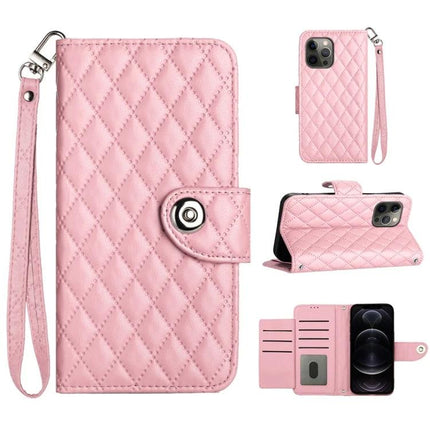 Phone Lanyard Case For Easy Everyday Access pink quilted folio wallet with detachable wrist lanyard and card slots