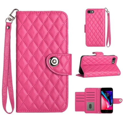 Flip Leather Phone Case With Lanyard For Daily Carry And Card Slots, Secure Access During Commutes And Errands - pink quilted PU wallet case with lanyard